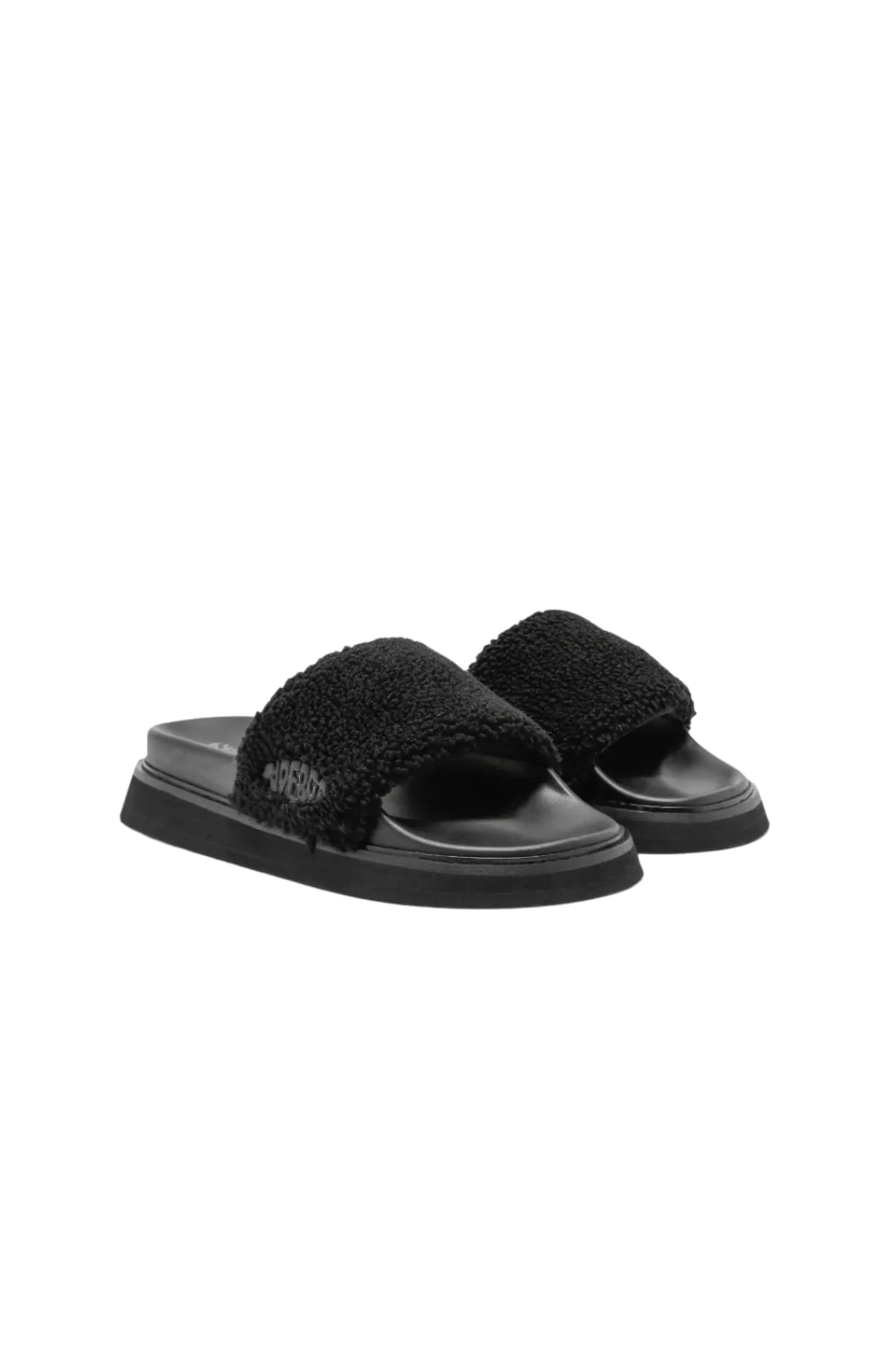 1918 Slide Platform Faux-Fur Black