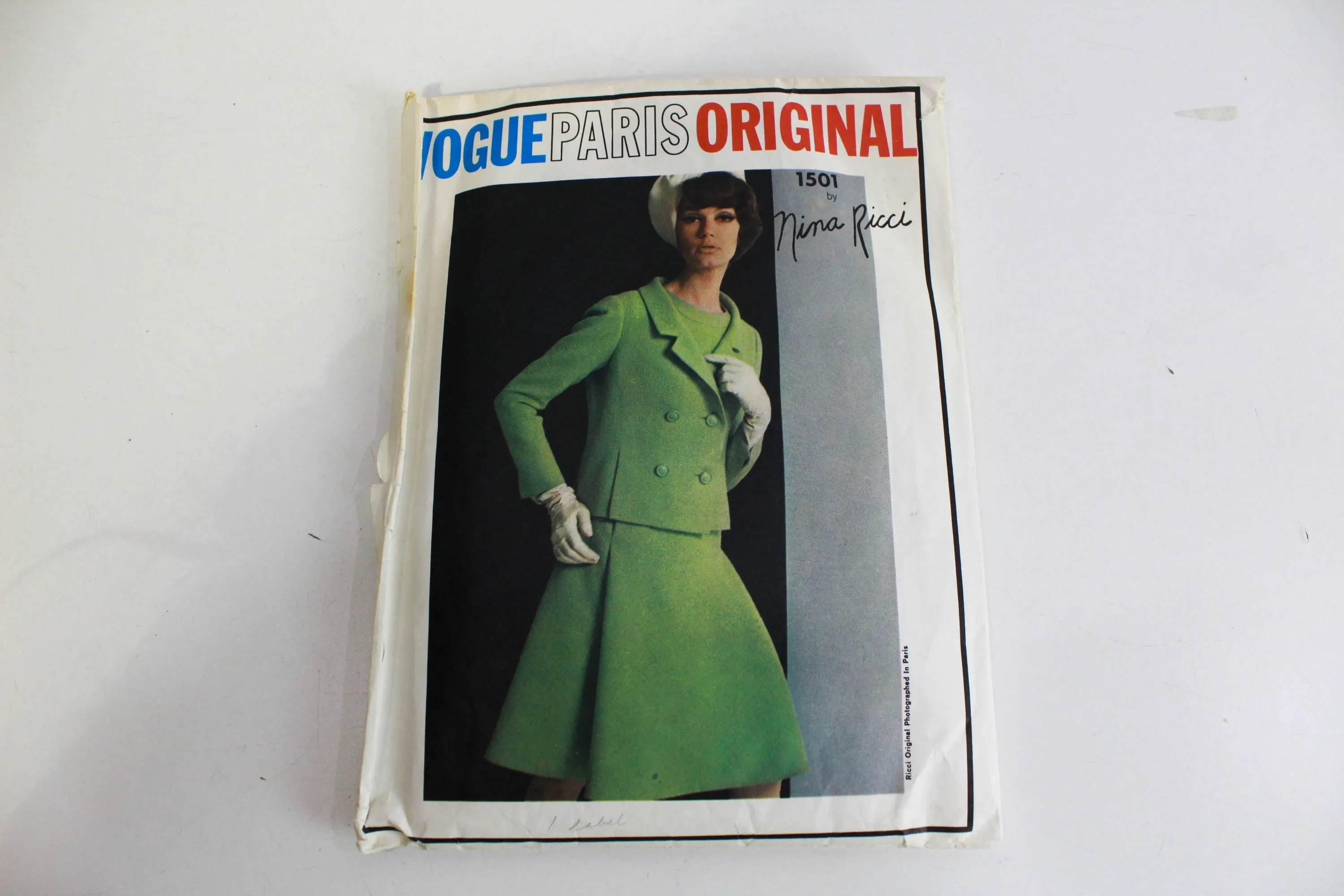 1960s Vogue Paris Original 1501 Nina Ricci Sewing Pattern, Dress and Jacket Set