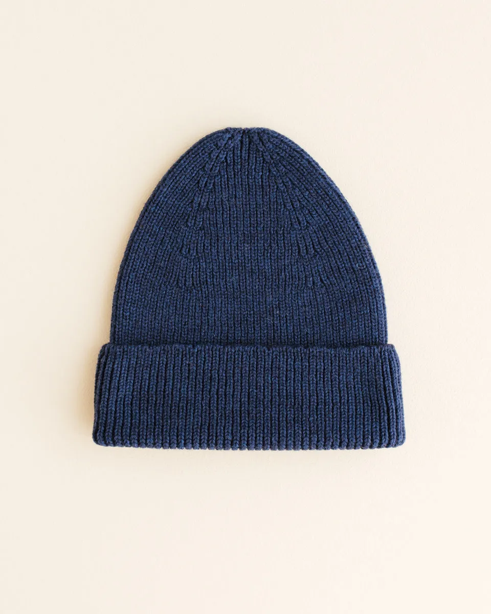 Adult Beanie Fonzie - Blue <br>hvid