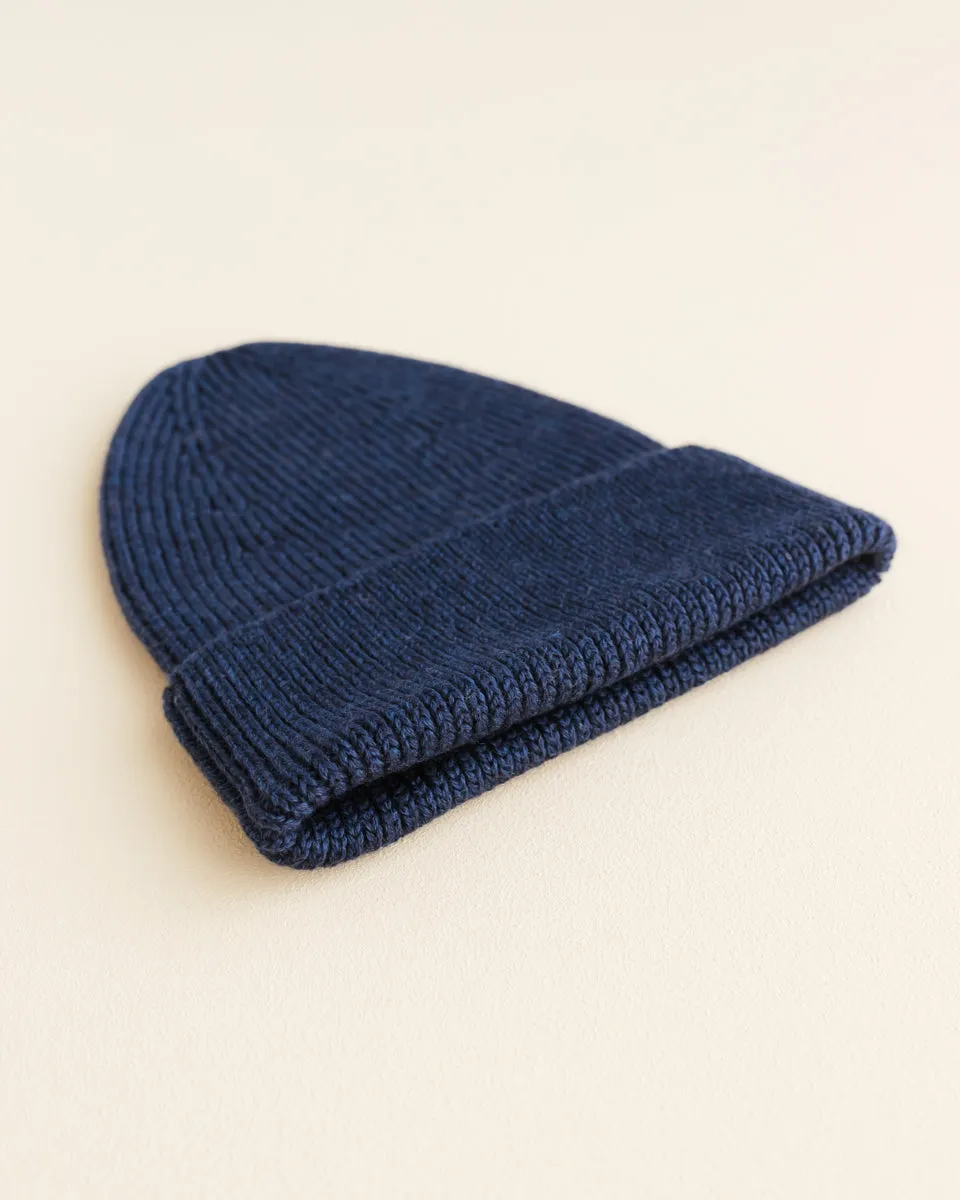 Adult Beanie Fonzie - Blue <br>hvid