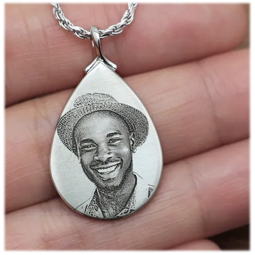 B&B 3D Photo Teardrop Pendant