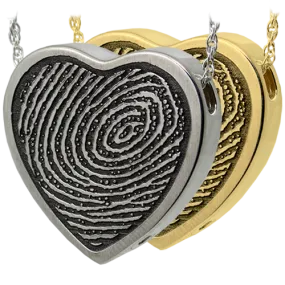 B&B Fingerprint Heart Pendant