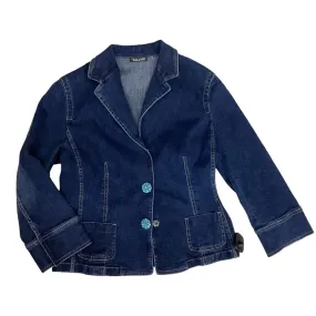 Blue Denim Jacket Denim Tahari By Arthur Levine, Size L