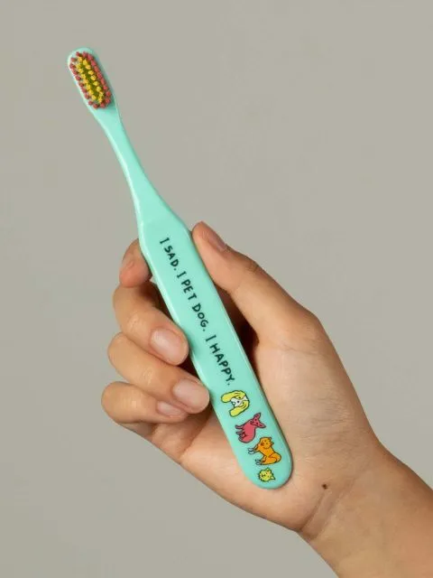 BlueQ "I Sad. I Pet Dog. I Happy." Toothbrush