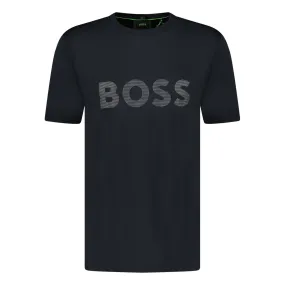 BOSS ACTIVE LOGO-PRINT T-SHIRT BLACK