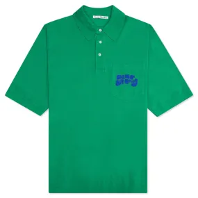 Bubble Logo Polo T-Shirt - Electric Green