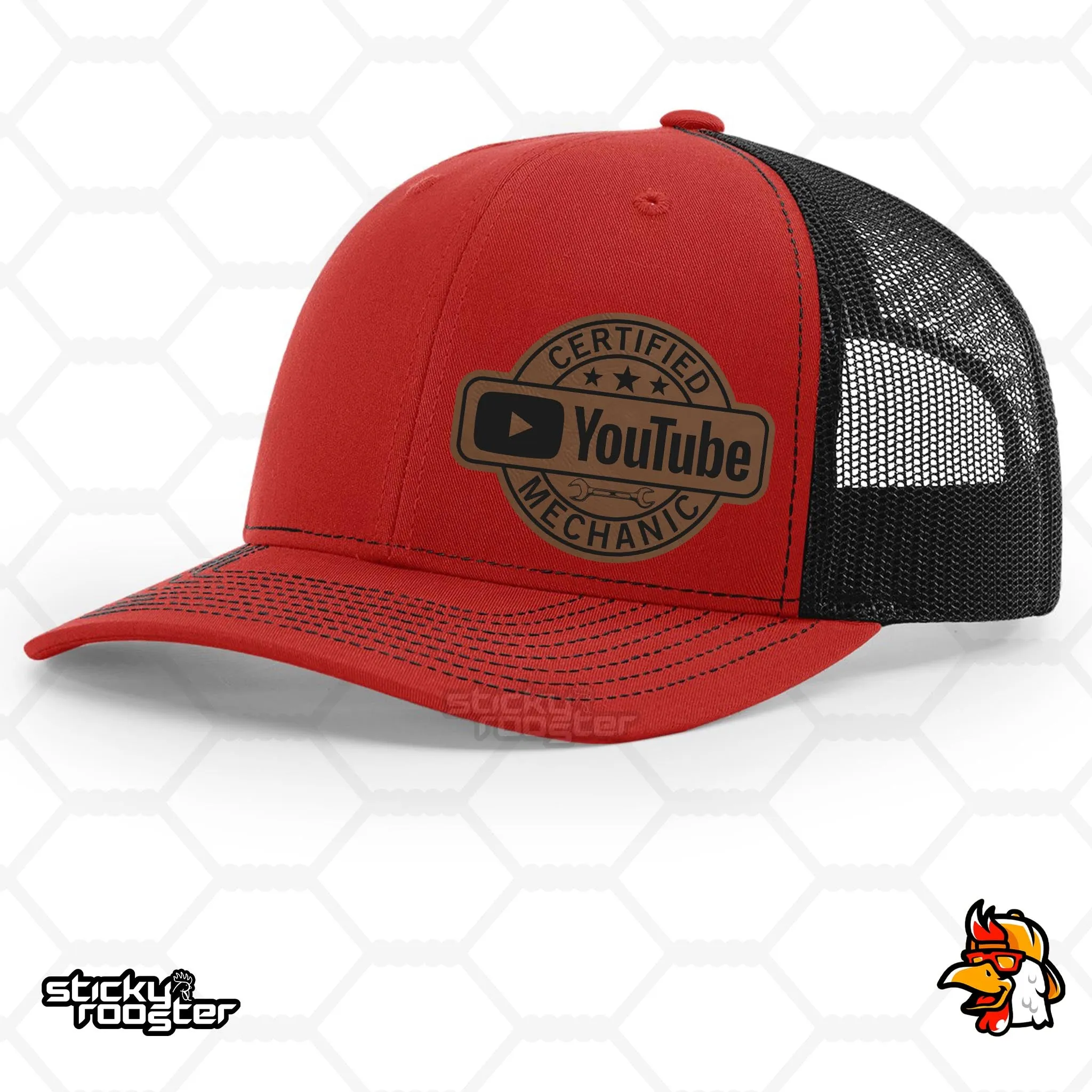 Certified YouTube Mechanic Leather Patch hat