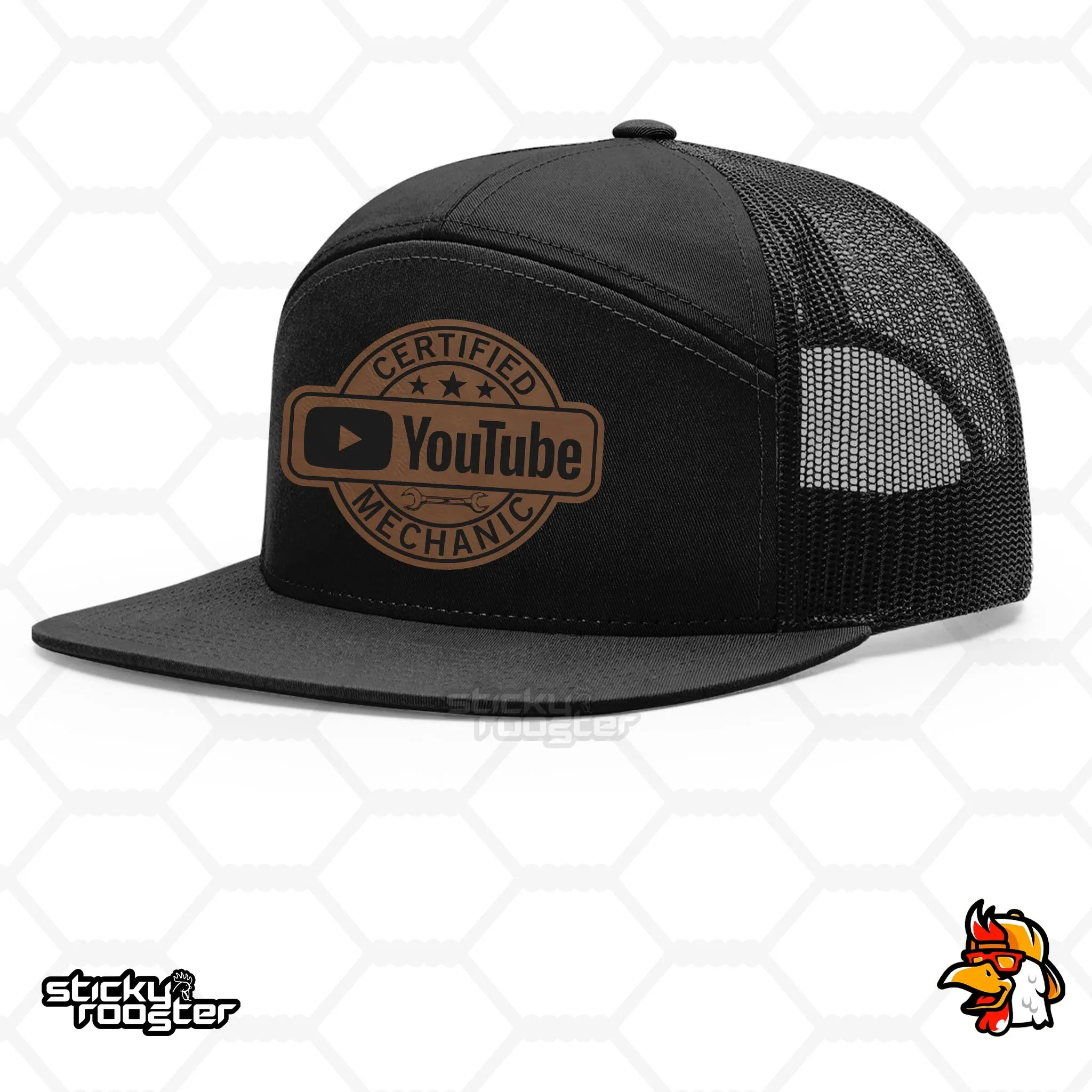 Certified YouTube Mechanic Leather Patch hat