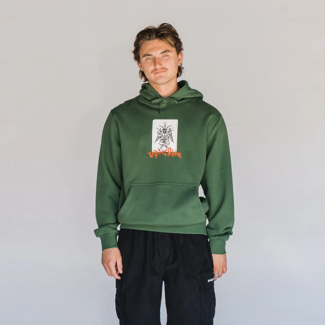 Coagula Tyvek Patch Pullover Hoodie - Dark Green