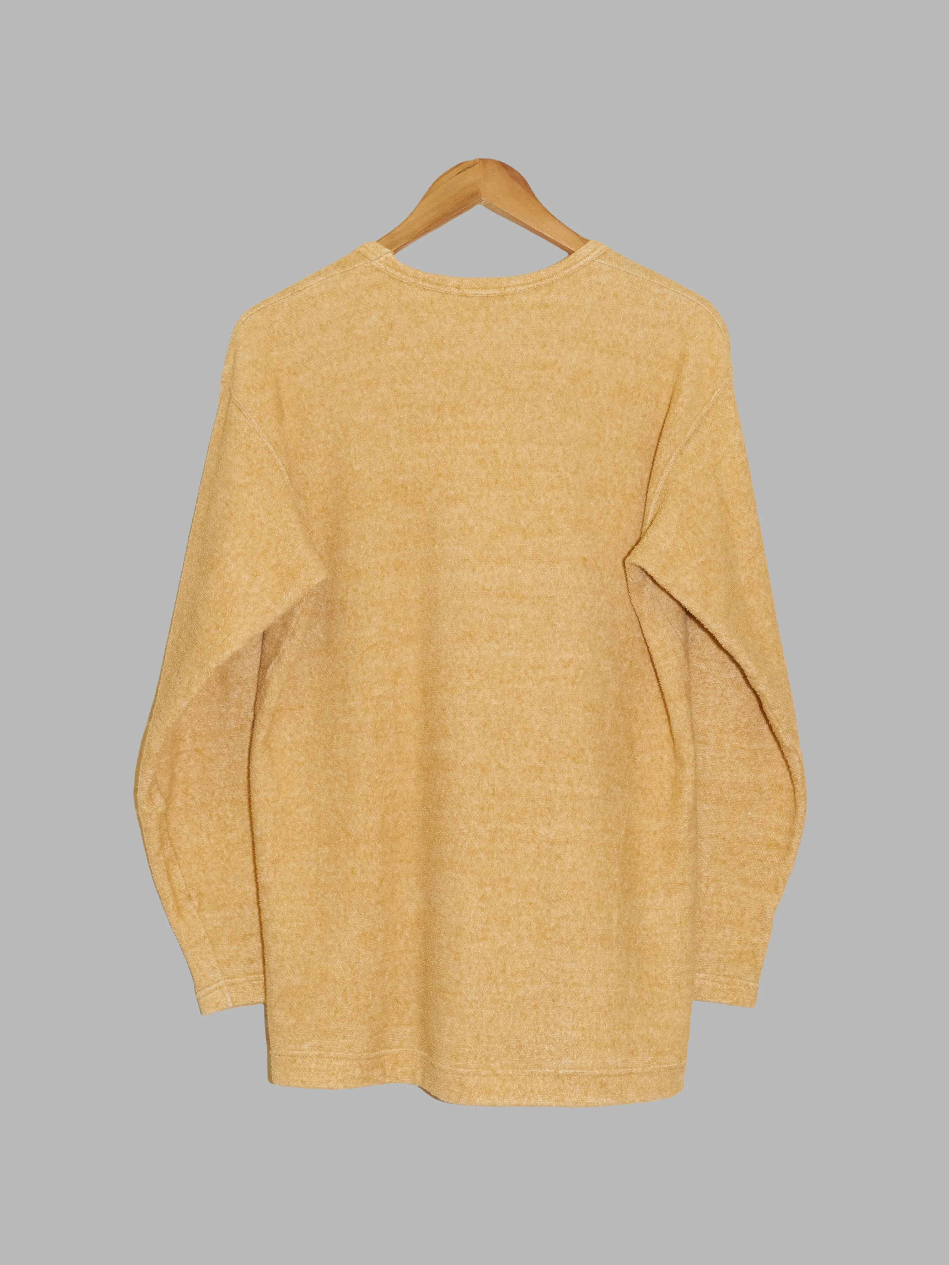 Comme des Garcons Homme 1990s sand-y yellow towelling sweatshirt - M