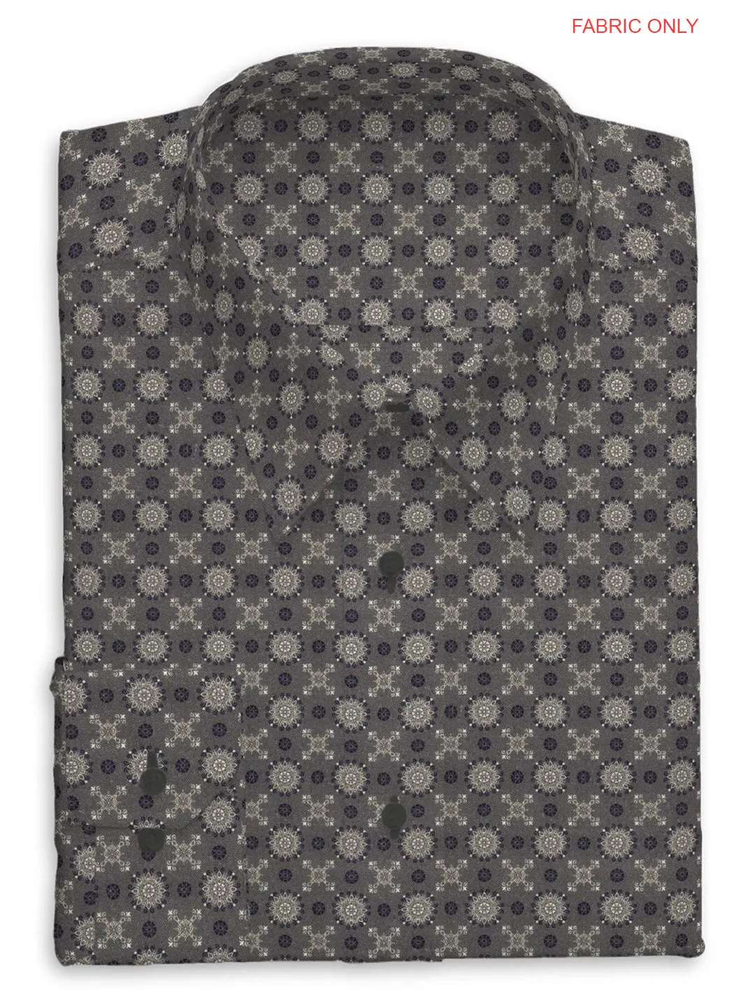 Cotton Rich Printed Shirt Fabric Grey Colour  OSLO