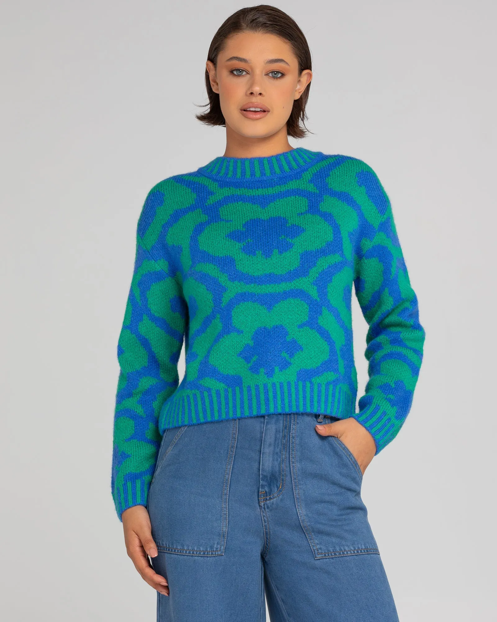 Dahlia Jumper - Blue/Green