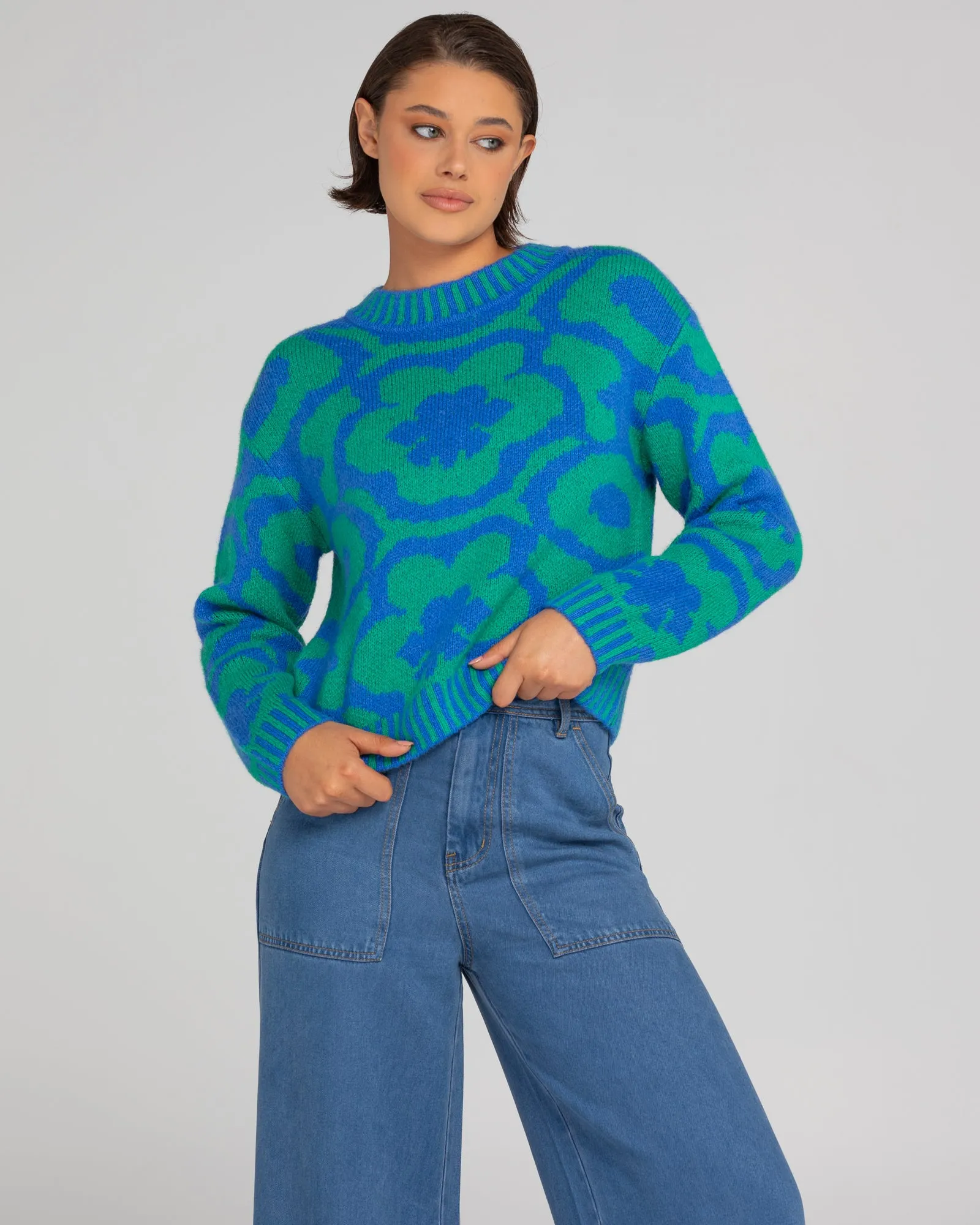 Dahlia Jumper - Blue/Green