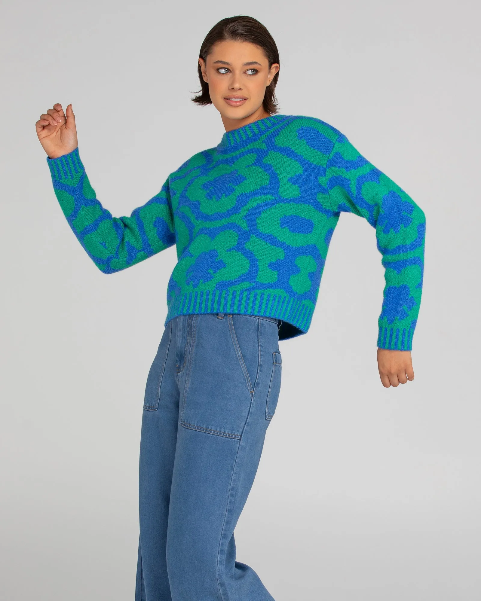 Dahlia Jumper - Blue/Green