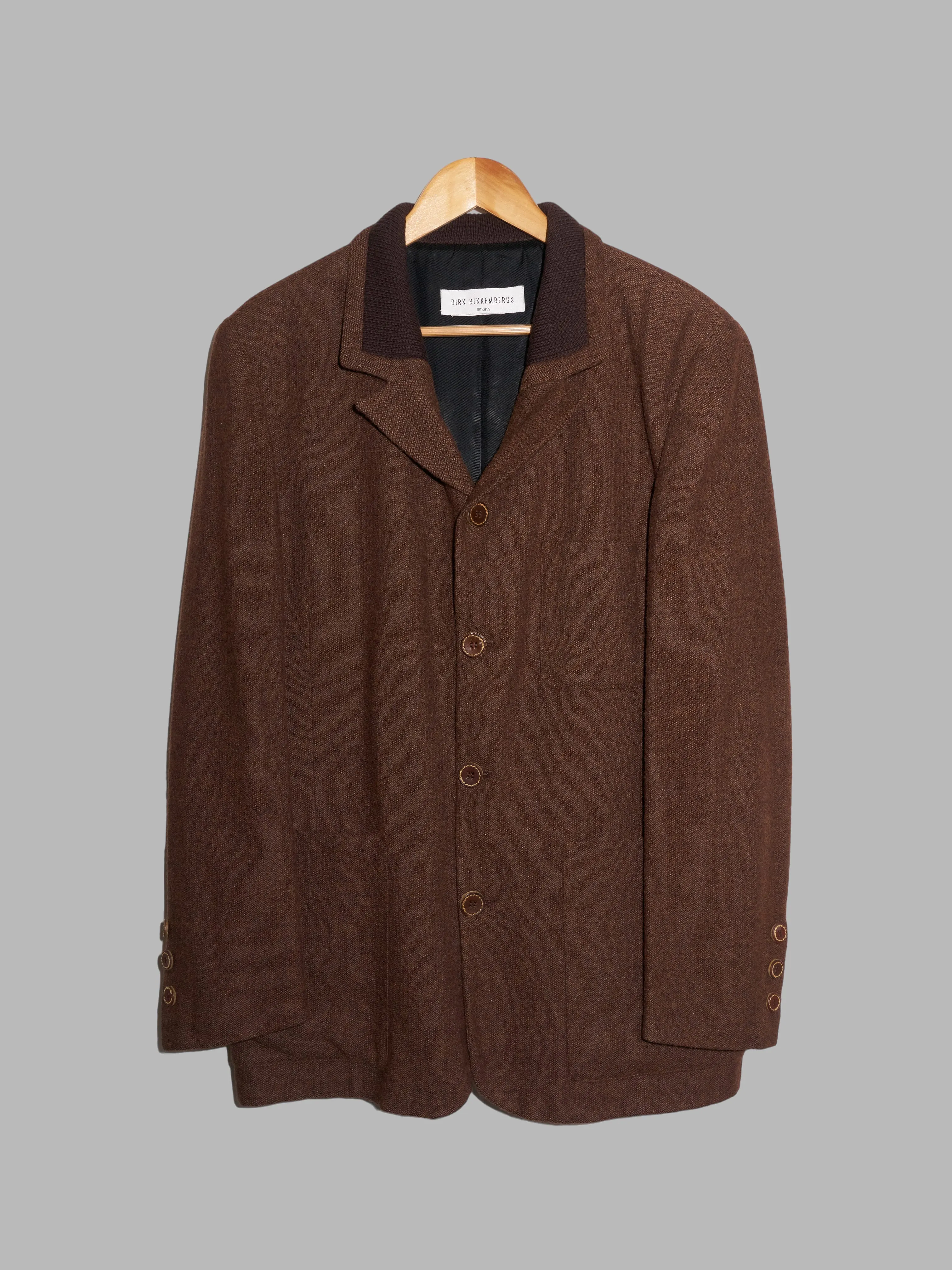 Dirk Bikkembergs Hommes 1980s brown wool four button blazer