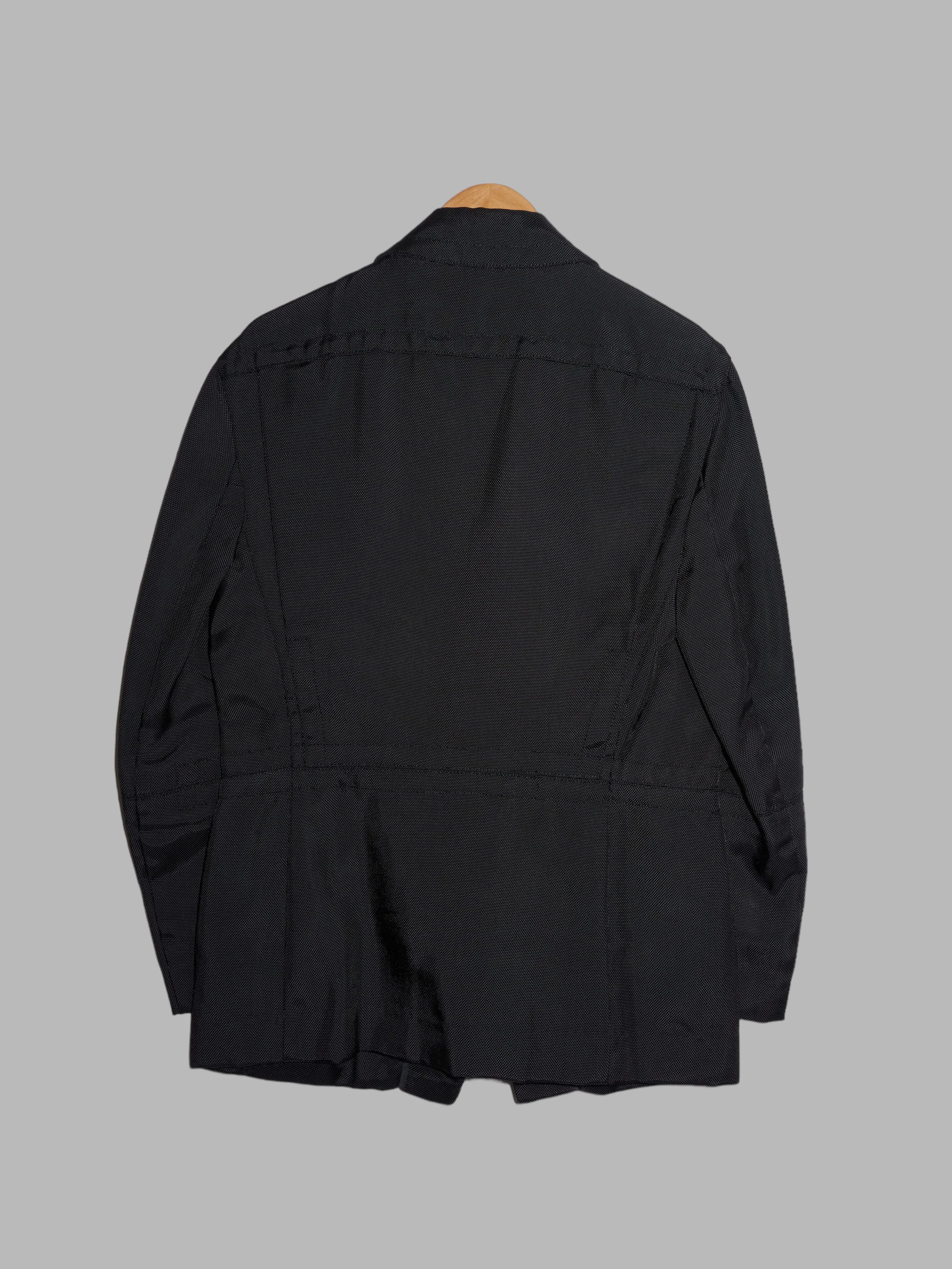 Dirk Bikkembergs Hommes 1990s black ballistic nylon three button blazer - sz 48