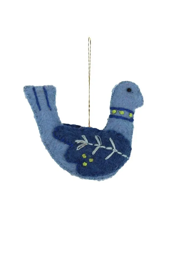 Embroidery Bird Ornament: 3pcs/Pkt