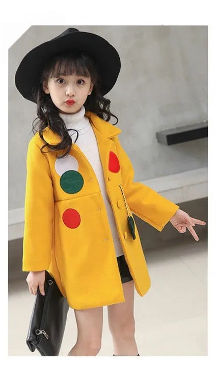 Girls Thickening Wool Coat