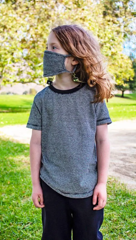 HEMP KIDS MICRO STRIPE T-SHIRT ARMOR 6-12