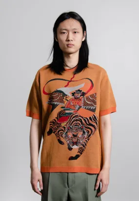 Jacquard Tiger Tee Orange N001