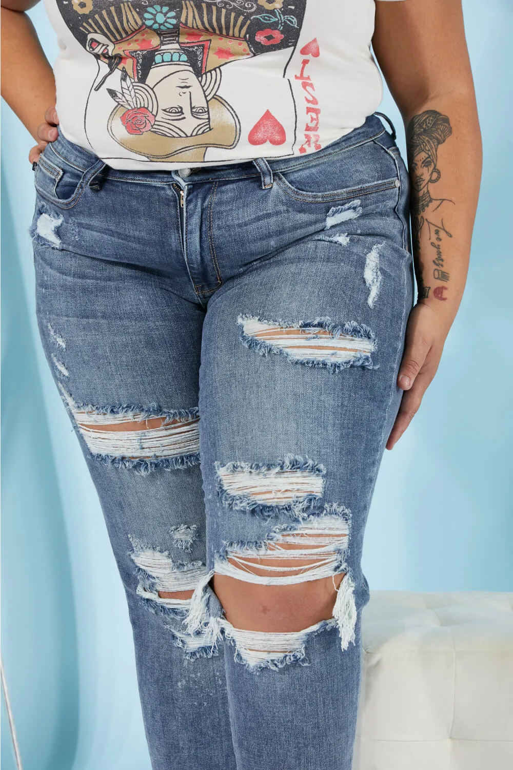 Judy Blue, Bleach Splash Boyfriend Jeans