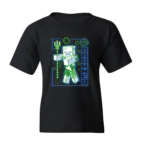 Minecraft Acid Sketch Drowned Kids Short Sleeve T-Shirt