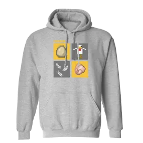 Minecraft Evolution of the Chicken Fleece Hooded Sweatshirt