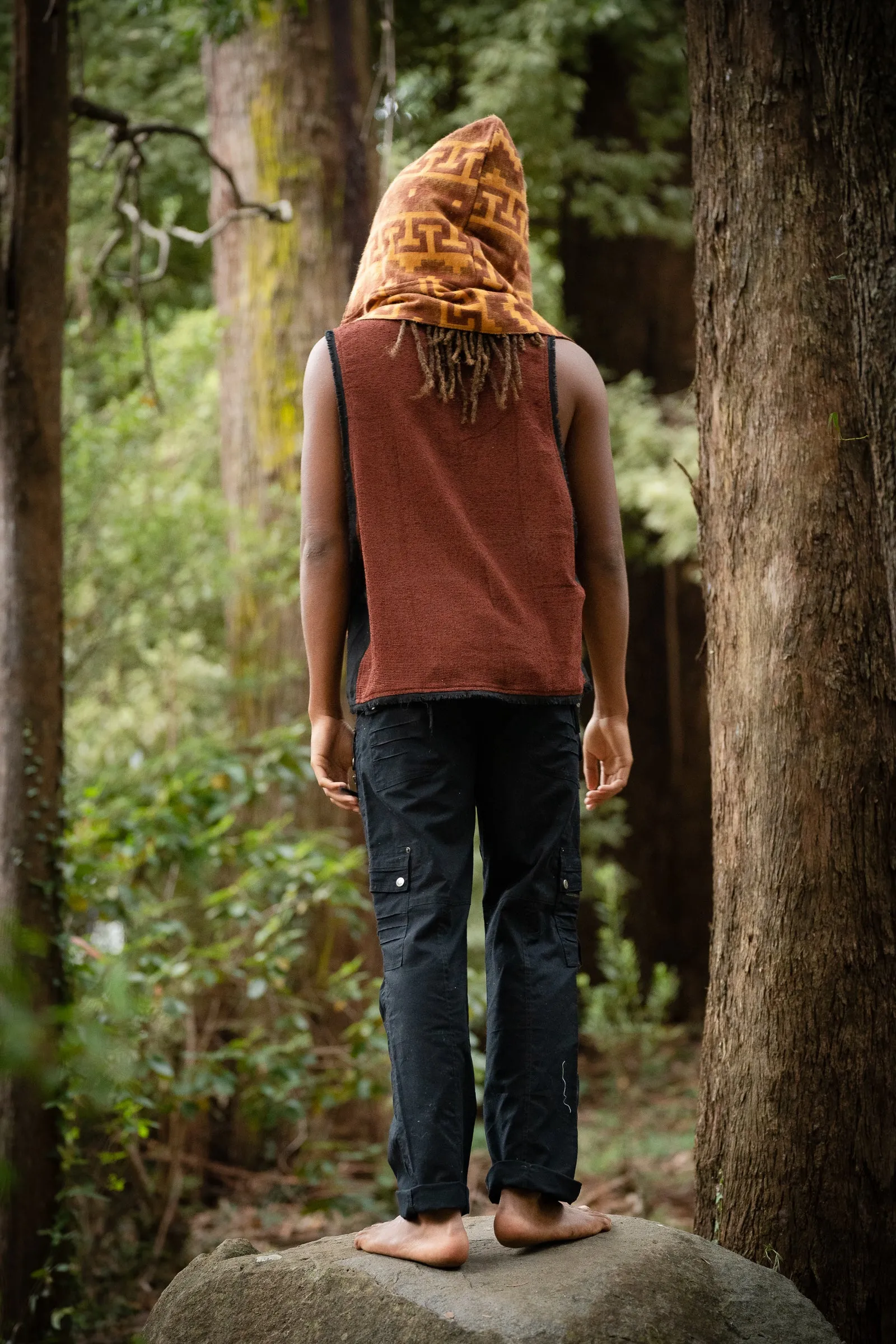 Mountain Alpaca Geometric Scarf for Men