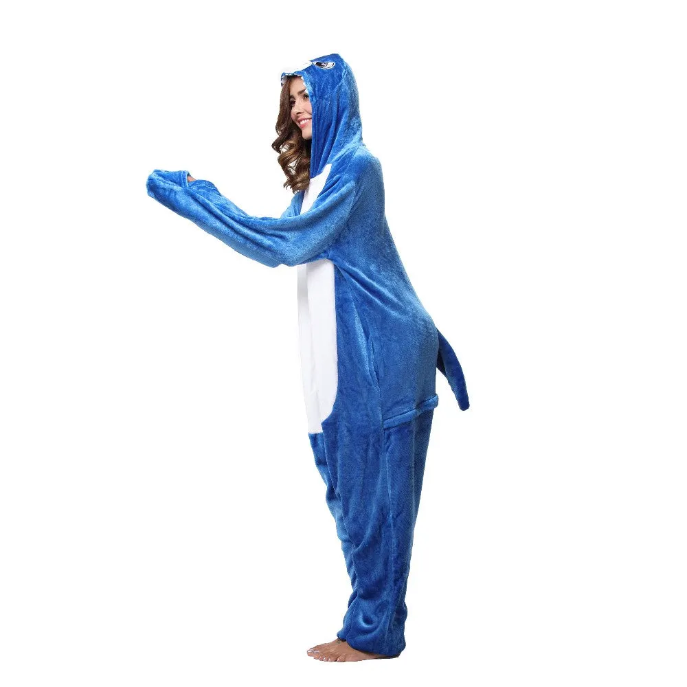 Navy Blue Shark Adult Onesie