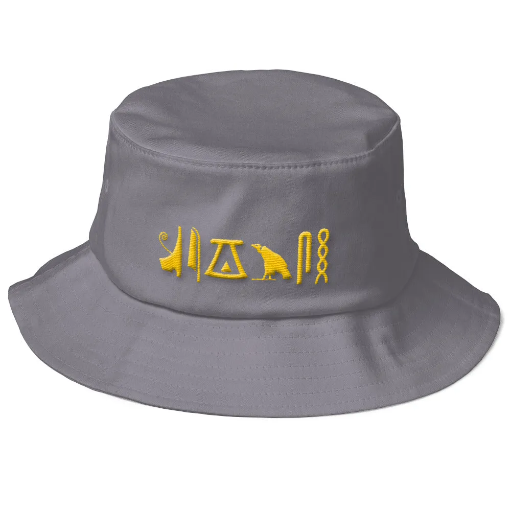 Negash ™ Gold Hieroglyphic Old School Bucket Hat