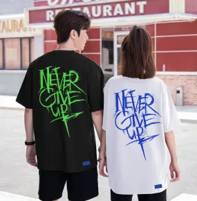 “Never give up” Premium Oversized Tee - 2931