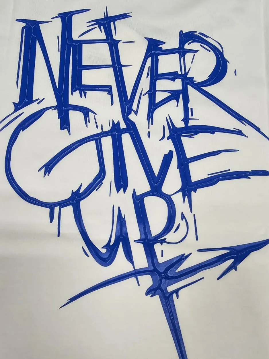 “Never give up” Premium Oversized Tee - 2931