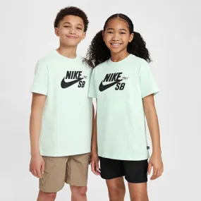 Nike SB NSW SB Logo Big Kids Tee Barely Green