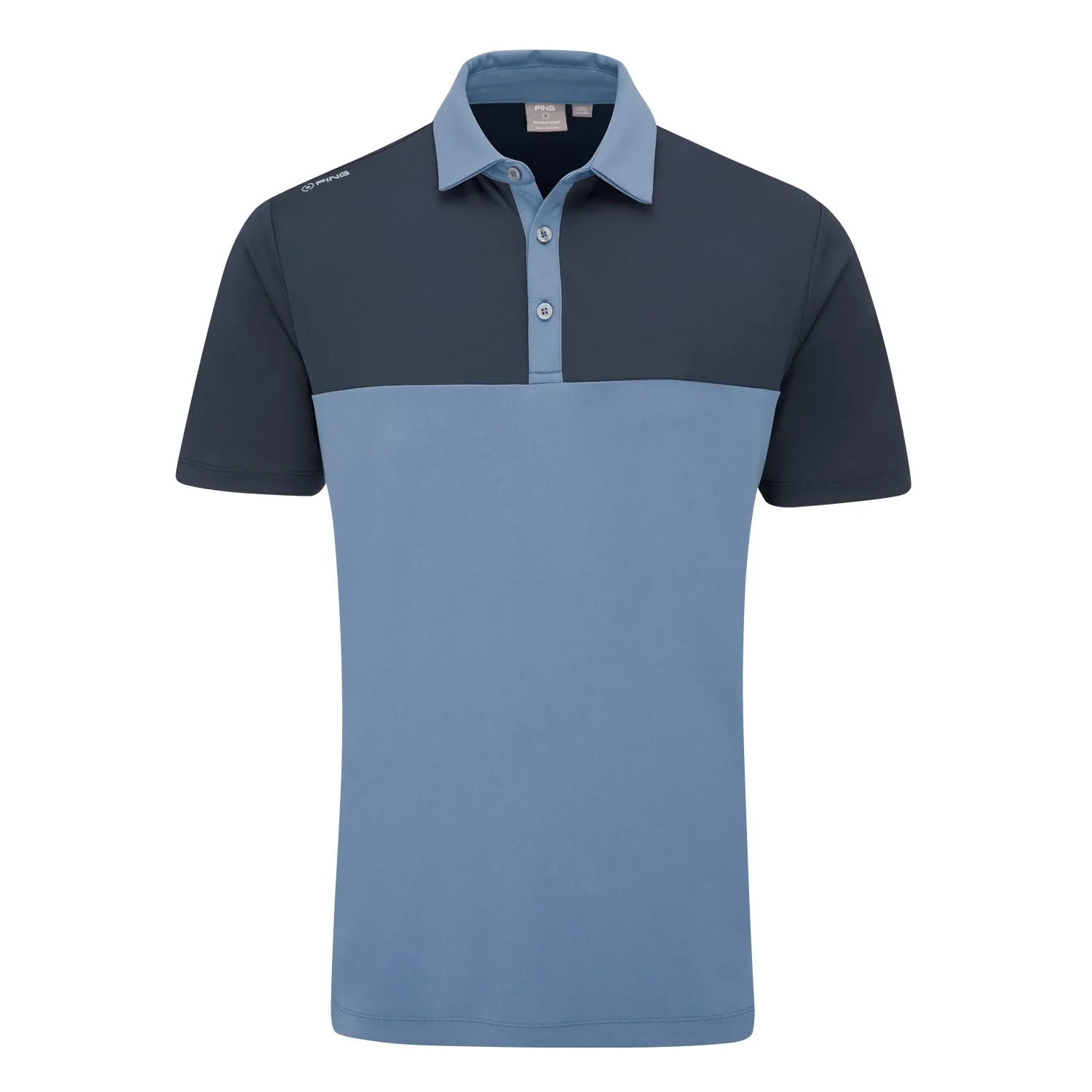 Ping Bodi Colour Block Golf Polo Shirt - Coronet Blue/Navy