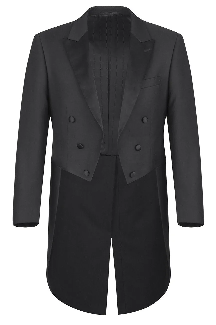 "Gabriel" Black Tailcoat Tuxedo (2-Piece Set)