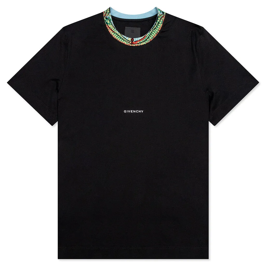 Slim Fit 4G Embroidery T-Shirt - Black