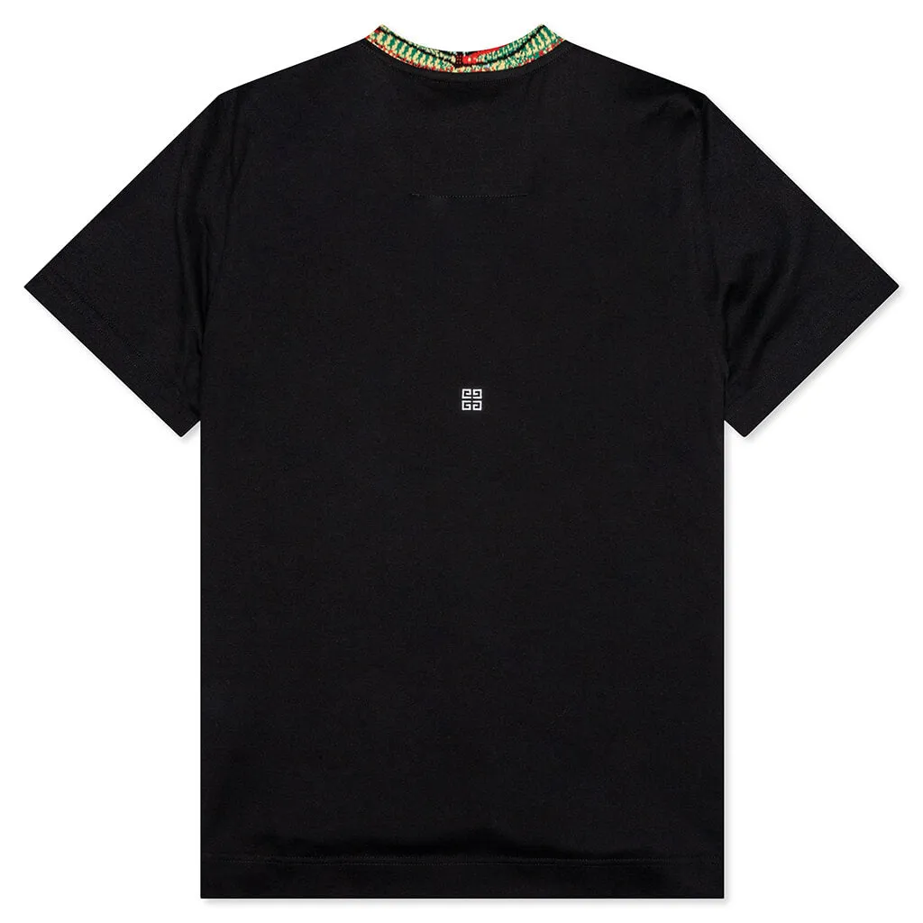 Slim Fit 4G Embroidery T-Shirt - Black