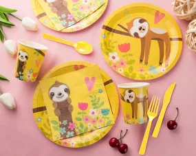 Sloth Theme Birthday Party Cutlery Package