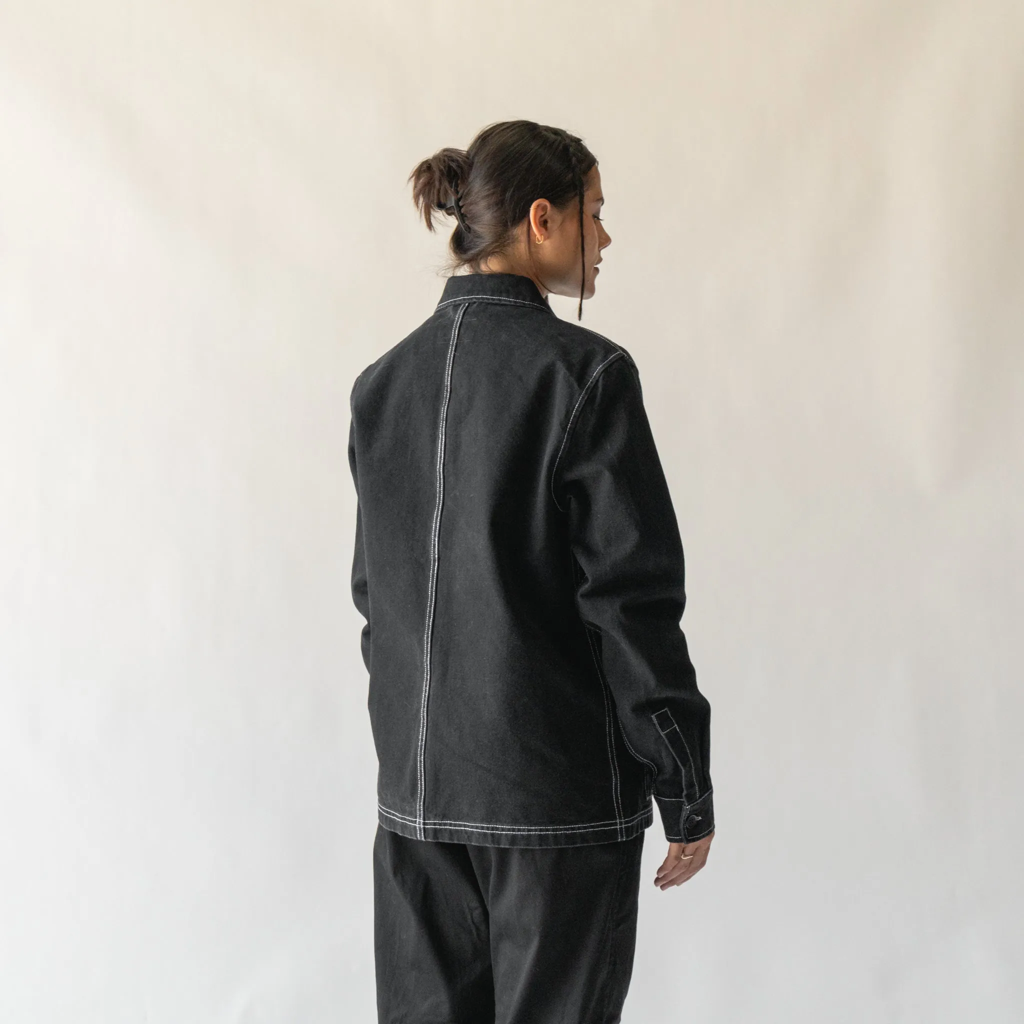 Stowaway Garment-Dyed Canvas Chore Coat - Black