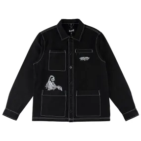 Stowaway Garment-Dyed Canvas Chore Coat - Black