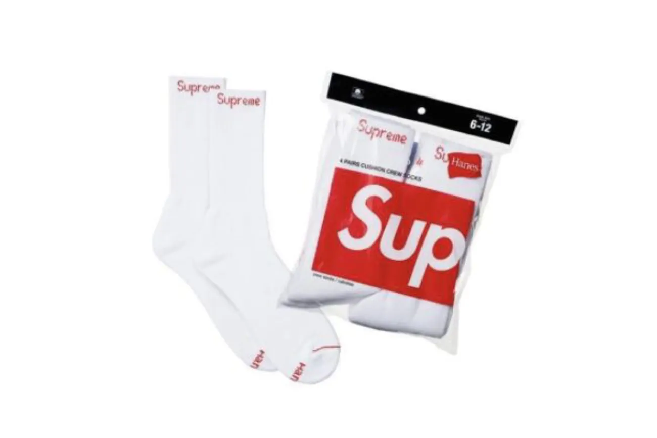 Supreme Hanes Socks White (SINGLE)