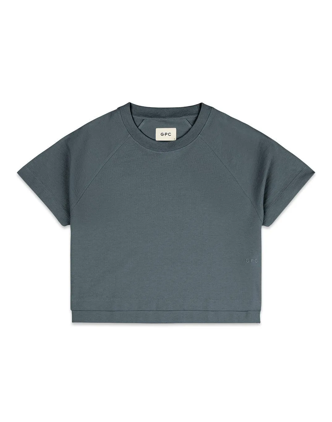 The Womens Crop Tee in Slate Grey