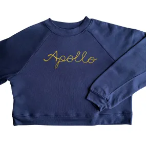 The Women's Cropped Chainstitch Sweatshirt - Navy