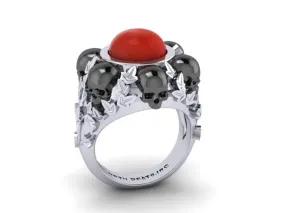 Until Death, Inc. "Ivy with Red" Skull Ring- UDINC0309