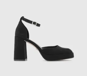 Womens Office Heyday  Two Part Embellished Buckle Platforms Black